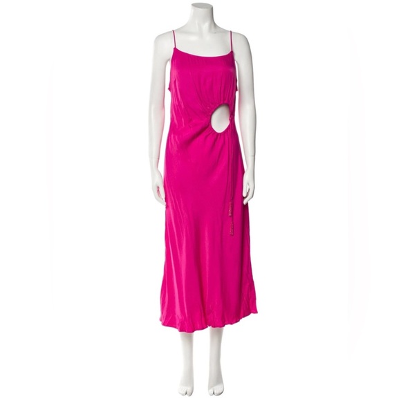 FARM RIO HOT PINK SLIP MIDI DRESS SIZE M - Picture 3 of 14